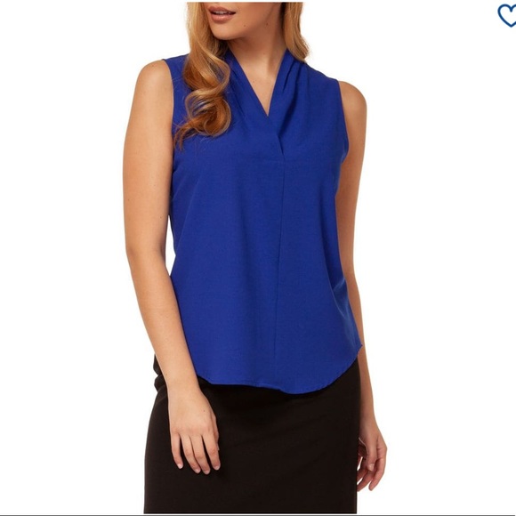 😊 3/$40 Dex Vibrant Blue Solid Blouse - Picture 1 of 5